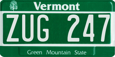 VT license plate ZUG247