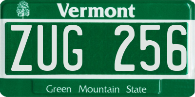 VT license plate ZUG256