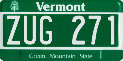 VT license plate ZUG271