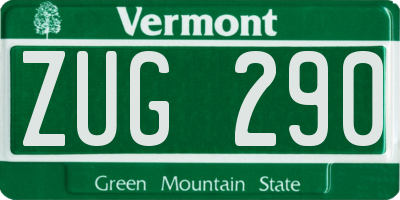 VT license plate ZUG290