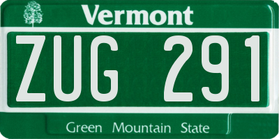 VT license plate ZUG291