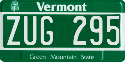 VT license plate ZUG295