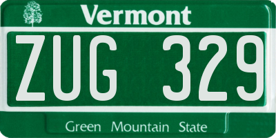VT license plate ZUG329