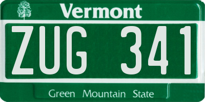 VT license plate ZUG341