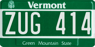 VT license plate ZUG414
