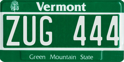 VT license plate ZUG444