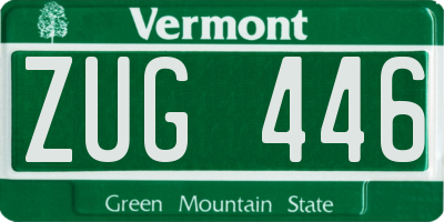 VT license plate ZUG446