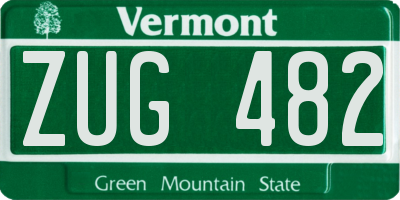 VT license plate ZUG482