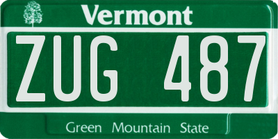 VT license plate ZUG487