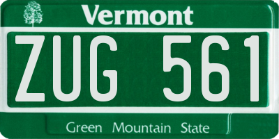 VT license plate ZUG561