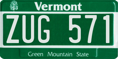 VT license plate ZUG571