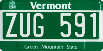 VT license plate ZUG591