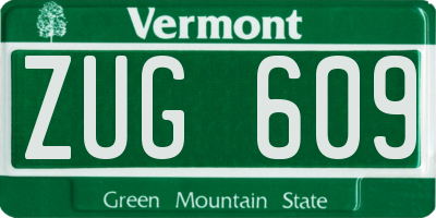 VT license plate ZUG609