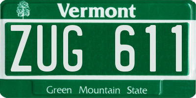 VT license plate ZUG611