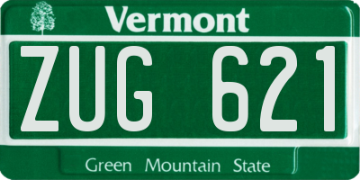 VT license plate ZUG621