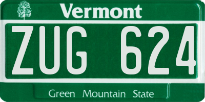 VT license plate ZUG624