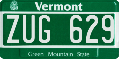 VT license plate ZUG629