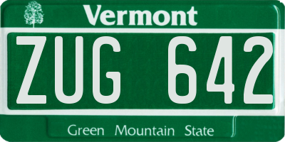 VT license plate ZUG642