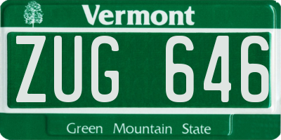VT license plate ZUG646