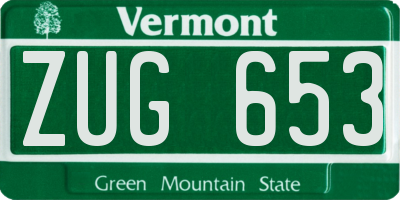 VT license plate ZUG653