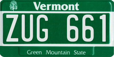 VT license plate ZUG661