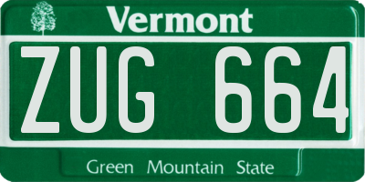 VT license plate ZUG664