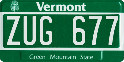 VT license plate ZUG677