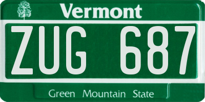 VT license plate ZUG687