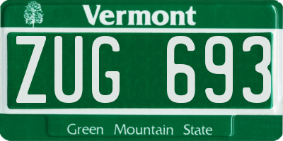 VT license plate ZUG693