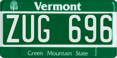 VT license plate ZUG696
