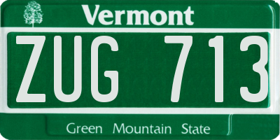 VT license plate ZUG713