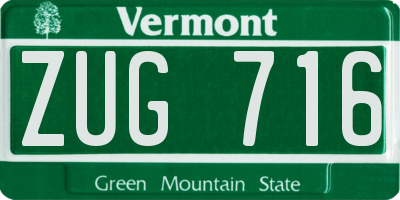 VT license plate ZUG716