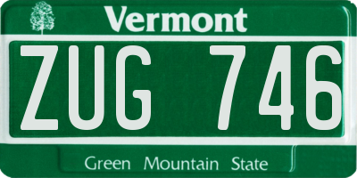 VT license plate ZUG746