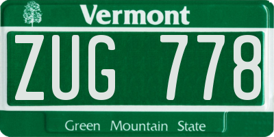 VT license plate ZUG778