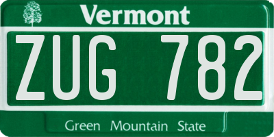 VT license plate ZUG782