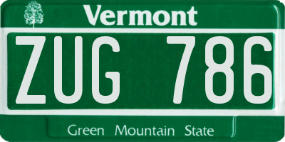 VT license plate ZUG786