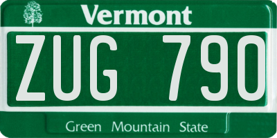 VT license plate ZUG790