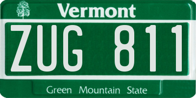VT license plate ZUG811