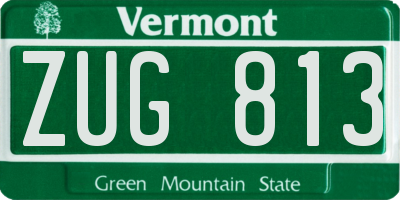 VT license plate ZUG813