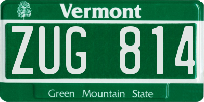 VT license plate ZUG814