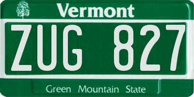 VT license plate ZUG827