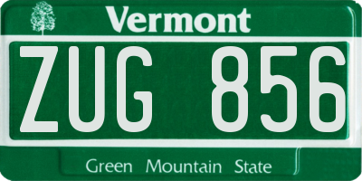 VT license plate ZUG856
