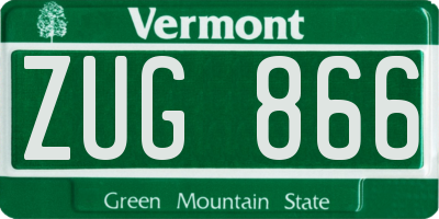VT license plate ZUG866