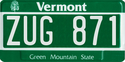 VT license plate ZUG871