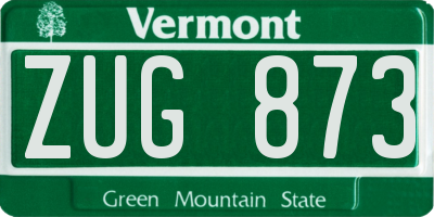 VT license plate ZUG873