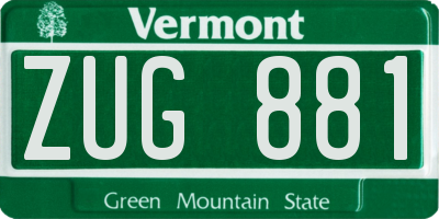 VT license plate ZUG881