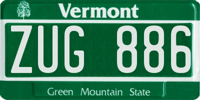 VT license plate ZUG886