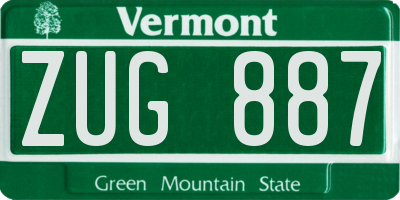 VT license plate ZUG887
