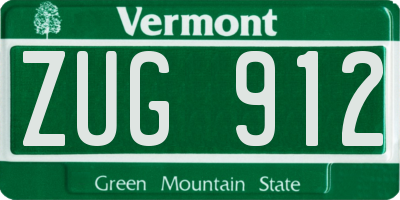 VT license plate ZUG912