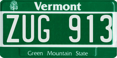 VT license plate ZUG913
